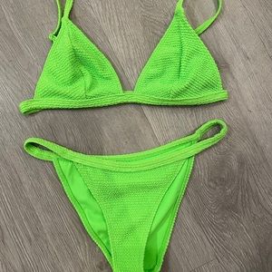 Pacsun Neon Green Crinkle Bikini